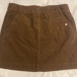 J.CREW Brown Corduroy Button Pocket Short Straight Pencil Skirt Size 2 Regular
